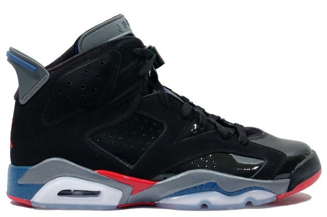 New Arrival 2014 Air Jordan 6 (VI) Retro Detroit Pistons Black Varsity Red True Blue Light Graphite
